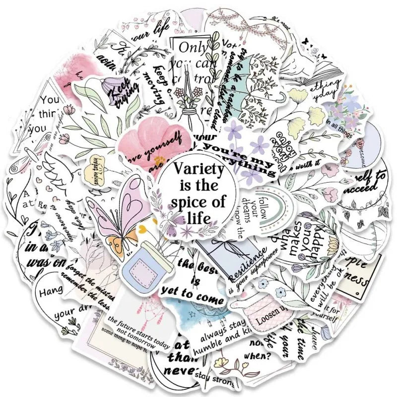 Hot Sale 50Pcs Waterproof Vinyl Inspirational Motivational Stickers for Water Bottle Adults Kids Teens Teacher Students