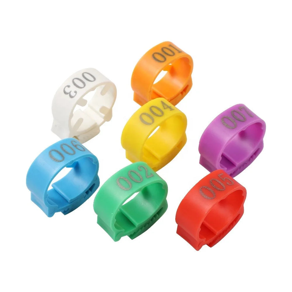 NO. 001-100 Adjustable Chicken Foot Rings Poultry Buckle Ring Plastic Duck Goose Leg Digital Rings