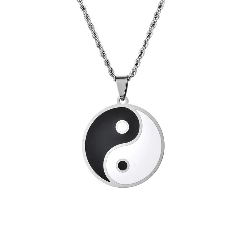 MIENTER Yin Yang Necklace Fashion Luxury  Chain Stainless Steel  18K Gold Chain Necklace Jewelry Women