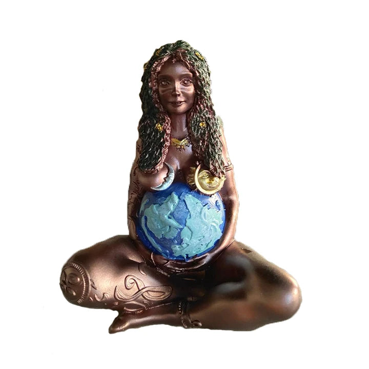 Millennial Gaia Statue Decoration15*5*5CM Mother Earth Goddess of Earth Ornaments Goddess Gaia Statue Resin Ornaments