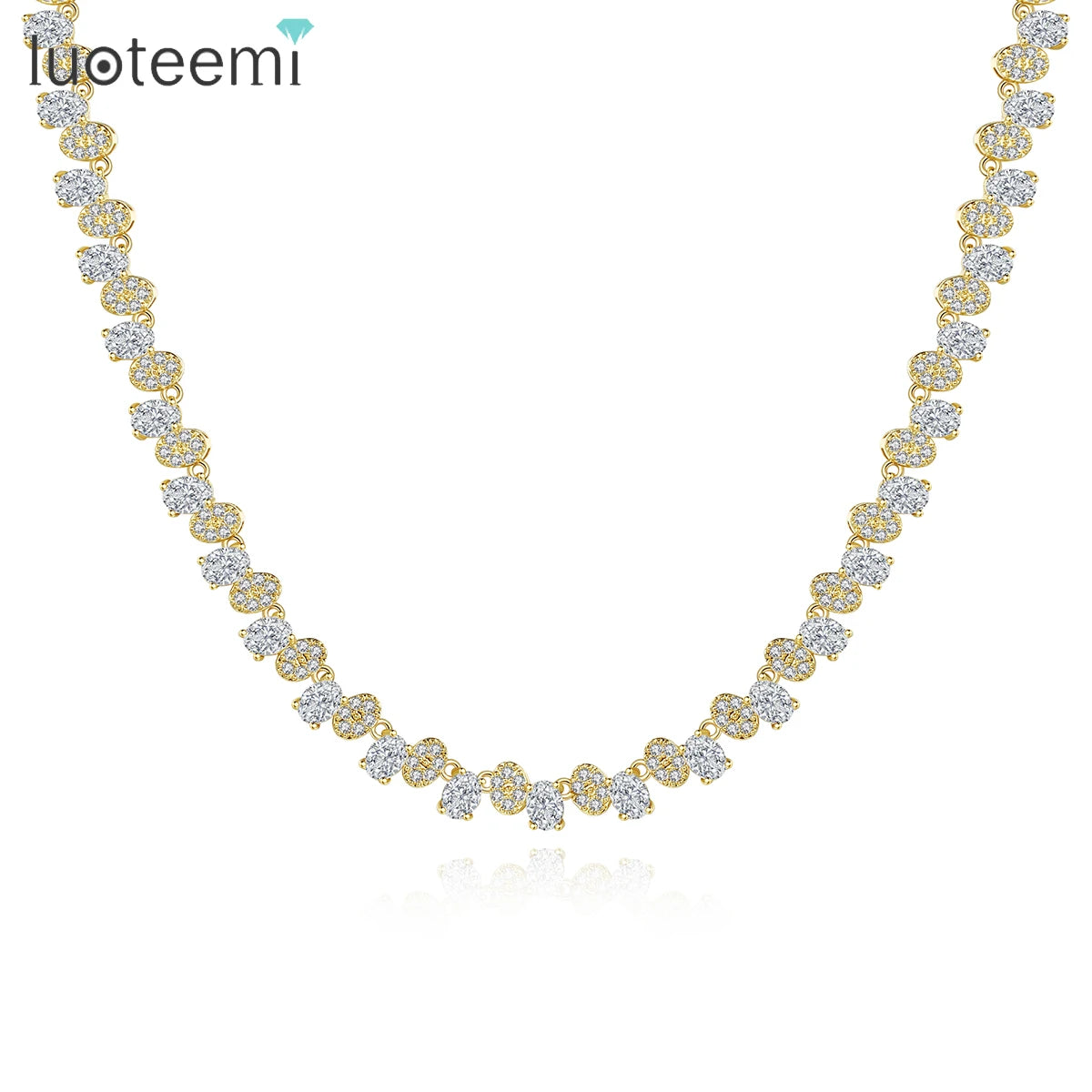 LUOTEEMI Wedding Custom Jewelry Cubic Zirconia Bohemian Charm Fashion Statement New Luxury Necklace Woman