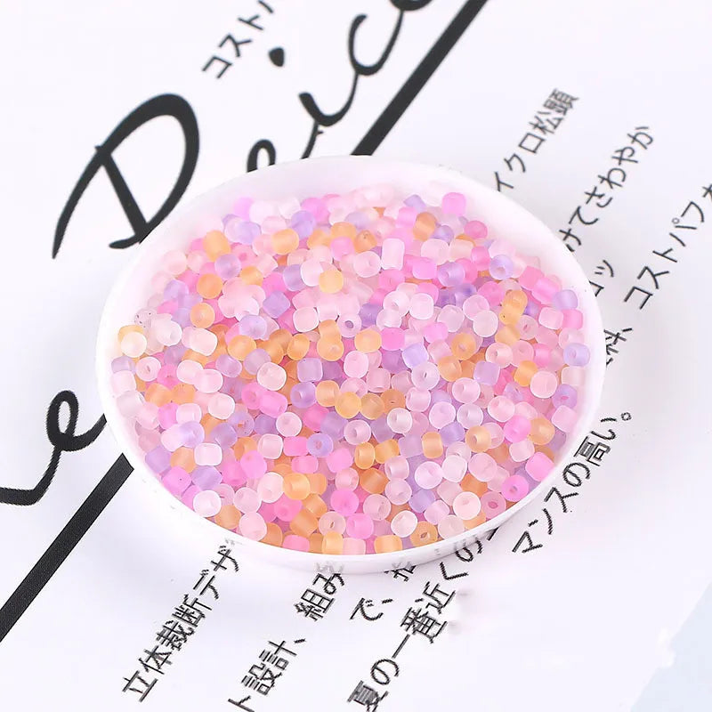 2025 Crystal Wholesale 1.5/2/3/4mm Frosted Colors Round Glass Seed Beads