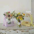 Portable Flower Arrangement Box Square Transparent PVC Folding Flower Box for Valentine's Day Gift