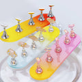 5Pcs Nail Art Practice Display Stand+1pc Magnetic Nail Holder Colorful Acrylic Practice Showing Shelf for Manicure Press on Nail