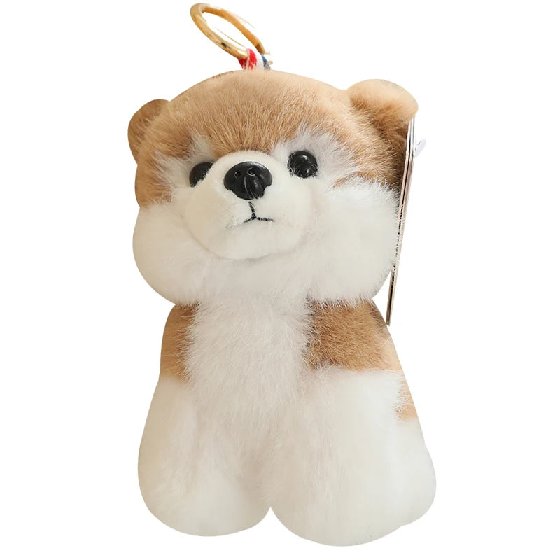 Simulation Plush Husky Keychain Toy Cuddly Mini Pomeranian Plush Dog Keychain Poodle Stuffed Dog Keychains Cuddly Bag Pendant