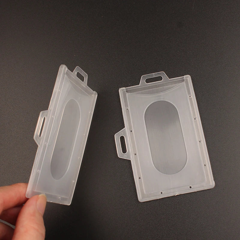 Horizontal Vertical Hard Pp Plastic  Rigid Horizontal Badge Holder.