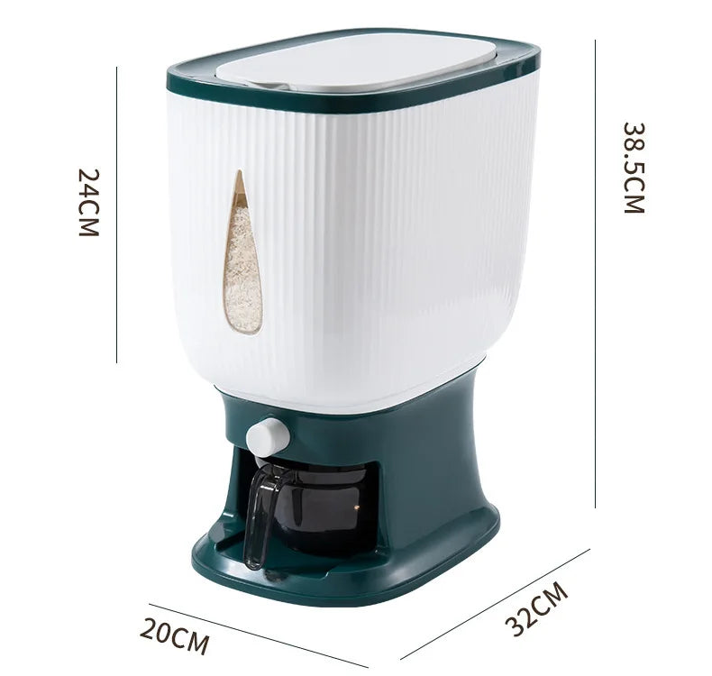 2026 Hot Selling 10KG Plastic  Rice Bucket with Dispenser Fresh Preservation for Restaurants