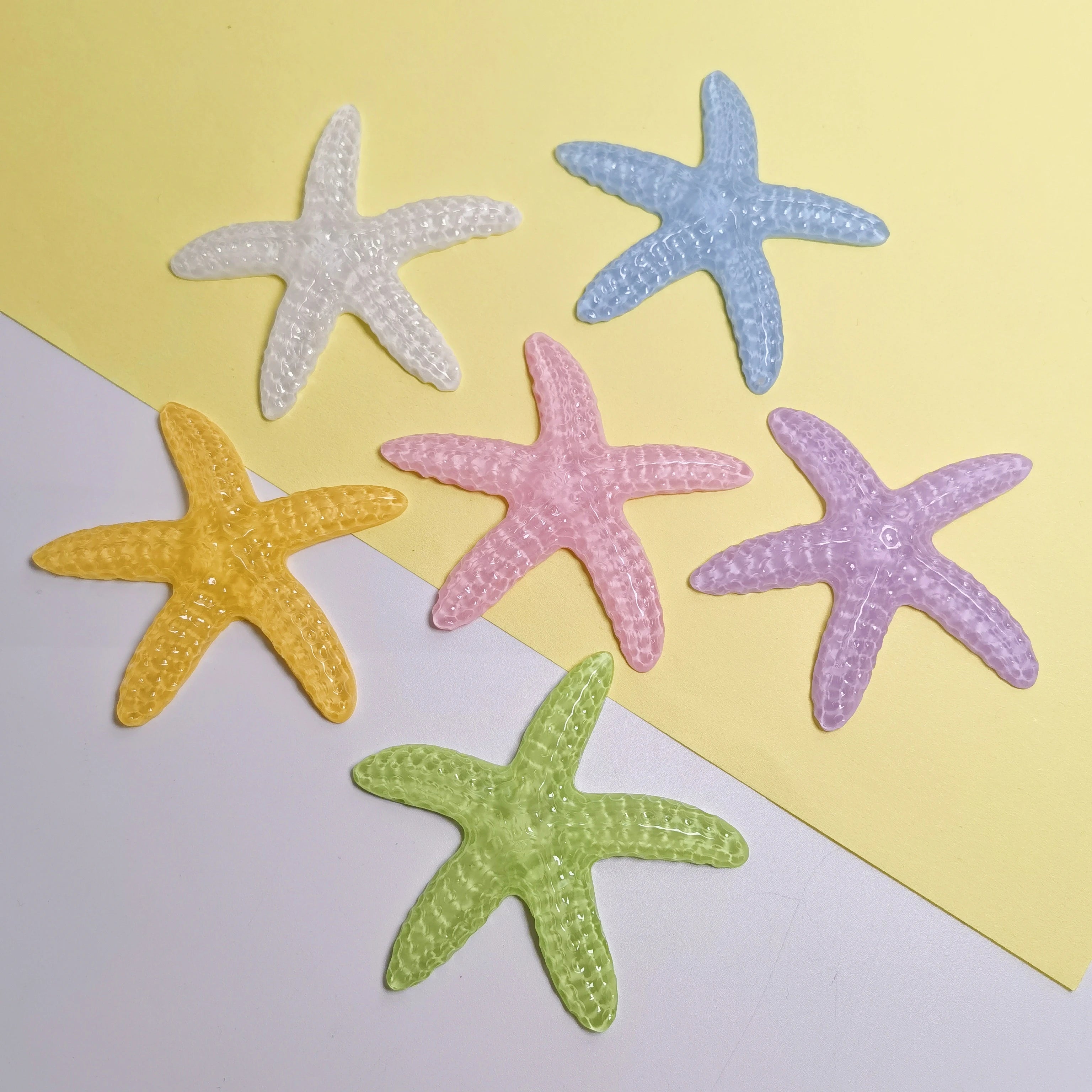 Hot Selling 100Pcs/Bag 70MM Large Starfish Flatback Resin Cabochons Figurines for Scrapbooking Phone Case Wedding Home Decor