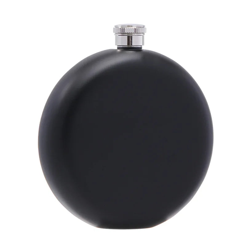 Gift Women's 5oz Mini Modern Stainless Steel Black Colorful Hip Flask with White Box for Wine Whisky