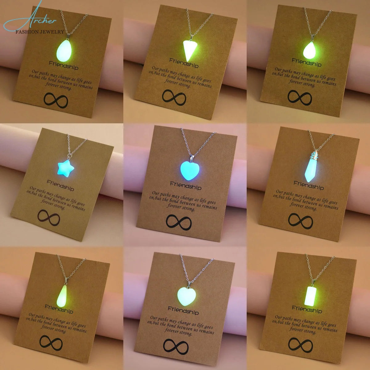 Women's Round Ball Drop Shape Pendant Necklace With Nightlight Heart Pattern Link Chain Featuring Diamond Pearl Main Stones
