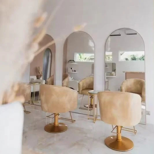 Luxury Arched Full Length Salon Mirror Frameless Wall Mounted Hairdressing Mirror for Beauty Salon Barber Shop