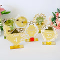 Luxury Custom White Foiled Floral Shaped Gold Mirror Acrylic Table Numbers for Wedding Banquet Hotel Bar Meun