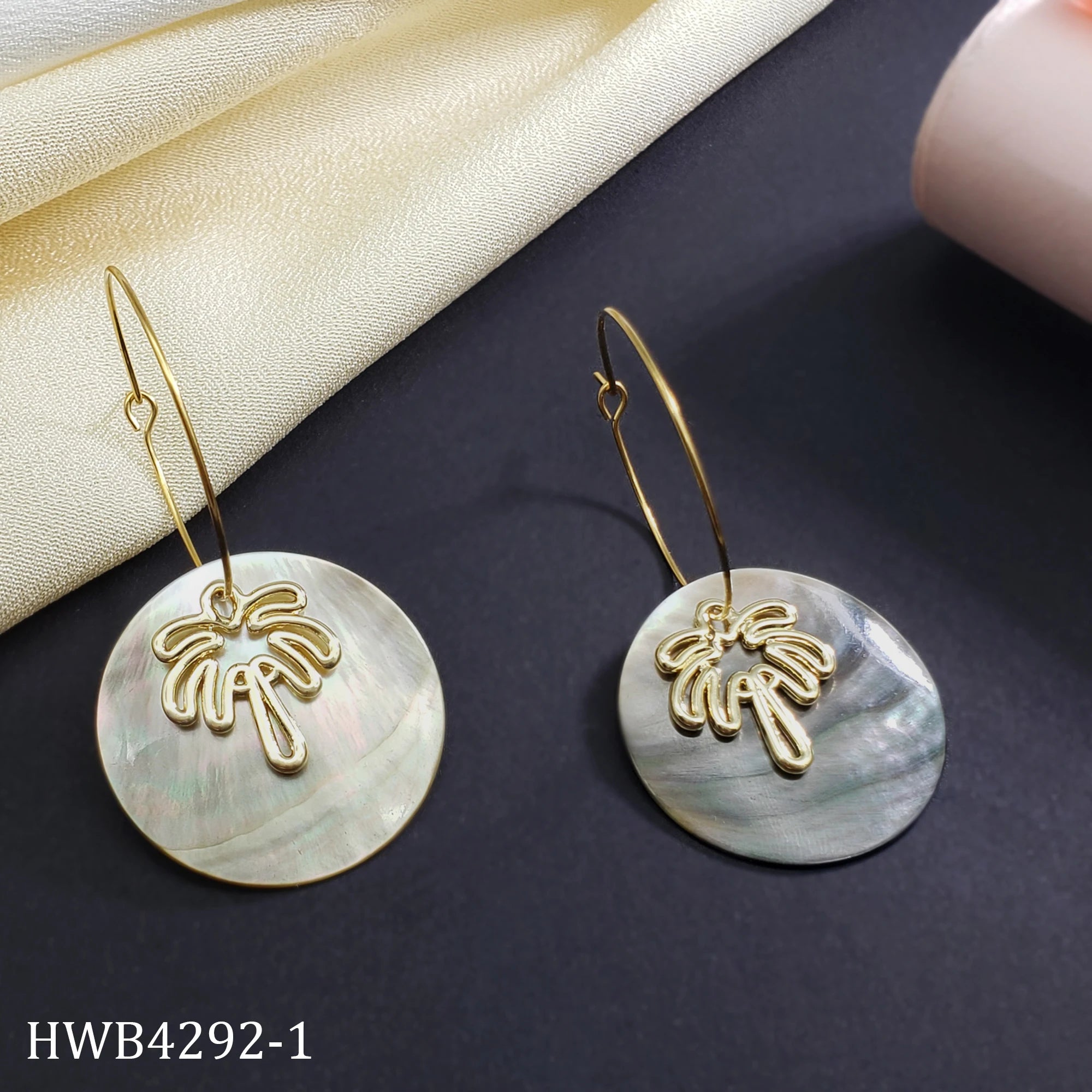 Hot Sale Fashion Hawaiian Jewelry Shell Pearl Drop Earring Nature Shell Gold Plated Accessory for Women