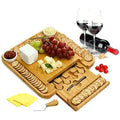 Customized Large Extra Wooden Bamboo Cheese Board Extra Large Charcuterie Platter Serving Tray Set Knife Kitchen Chopping Blocks