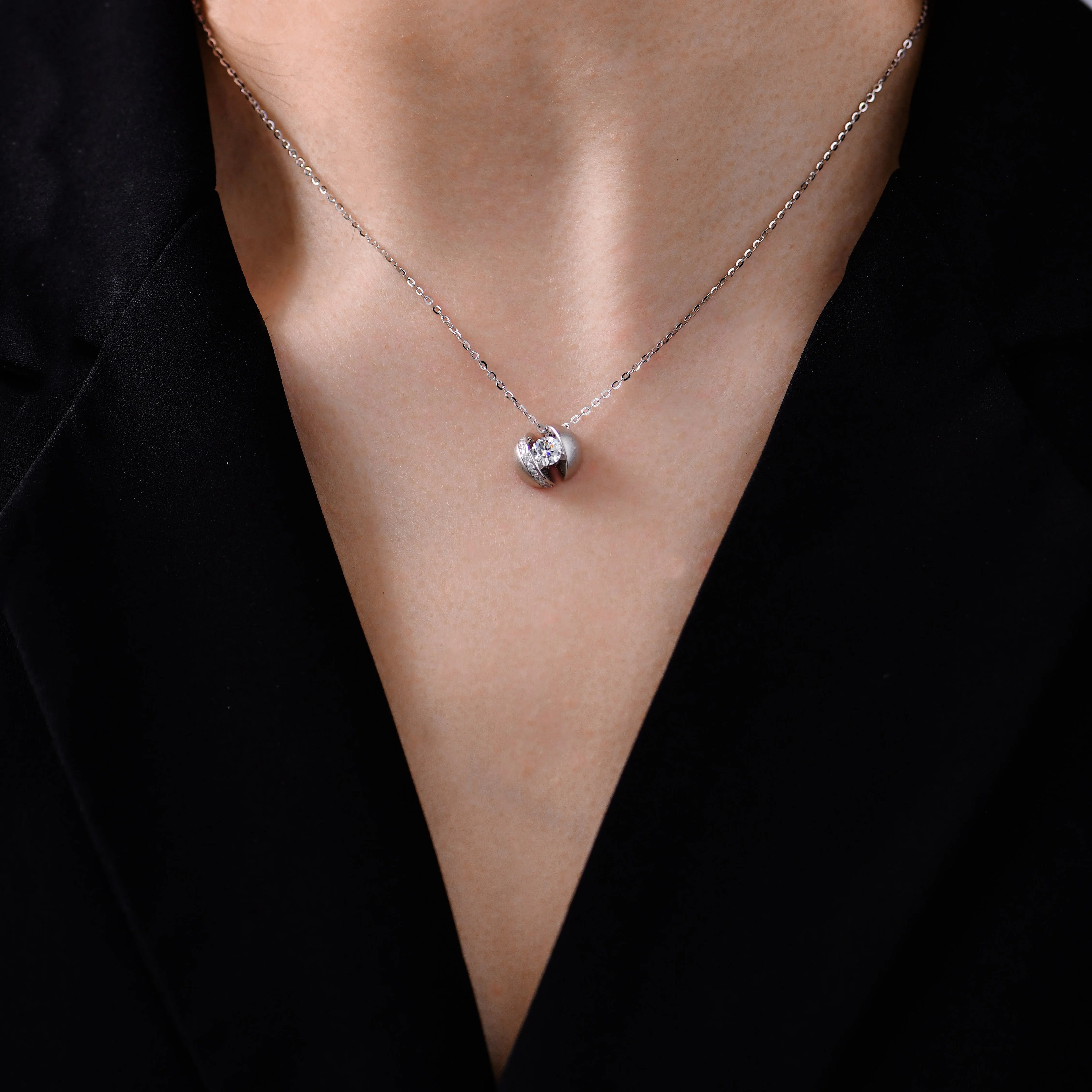 On Sale 4.0MM D White 925 Sliver Moissanite Diamond Wedding 18K Gold Plated Moissanite Sterling Silver Necklace