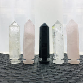 Customized logo High Quality Natural Crystal Point Healing Water Bottle Quartz Crystal Cup Tower for Gifts