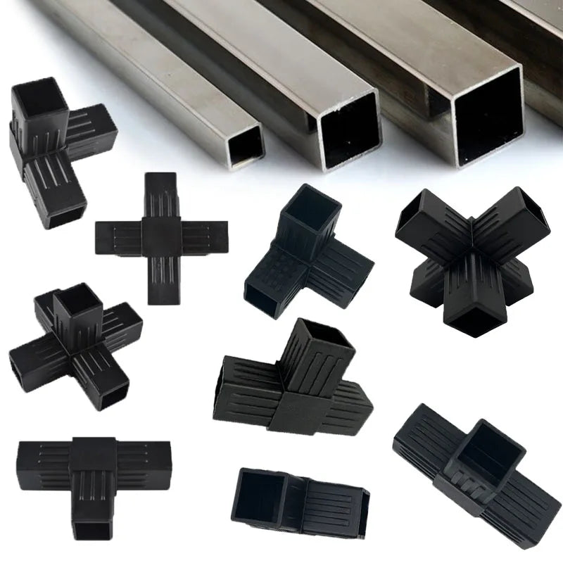 PA PC PP PU PVC ABS OEM 3 Way Mulit-way Tube Plastic Square Tube Corner Connectors 20 mm 25mm 30mm for Square Aluminum Tube
