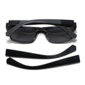 2023 New Designer Custom logo square Polarized Lens Change Temple Sunglasses Men