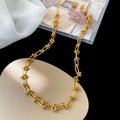 Hip Hops Jewelry Chain Accessories 18K Gold Necklace Stainless Steel Knot Chain Necklace for Women