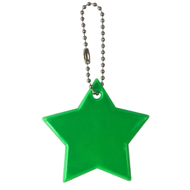 Colorful Star Reflective Keychain Bag Pendant Accessories Soft PVC Reflector Keyrings for Visible Safety
