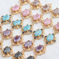M589 6pcs/lot 18K Gold Plated Nickel Free REACH-Pass Jewelry Accessories DIY Earrings Zircon Pendant Wholesale Metal Jewelry MegaBDM