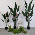 Artificial Travel Bird of Paradise Plants with Flowers Fabric PU Grass Tree and Leaf for Office Party or Room Decor
