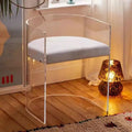 Modern Leisure Chair Transparent Acrylic Stool Seat for Home Office Bedroom Living Room Apartment Dining Hotel Villa Outdoor