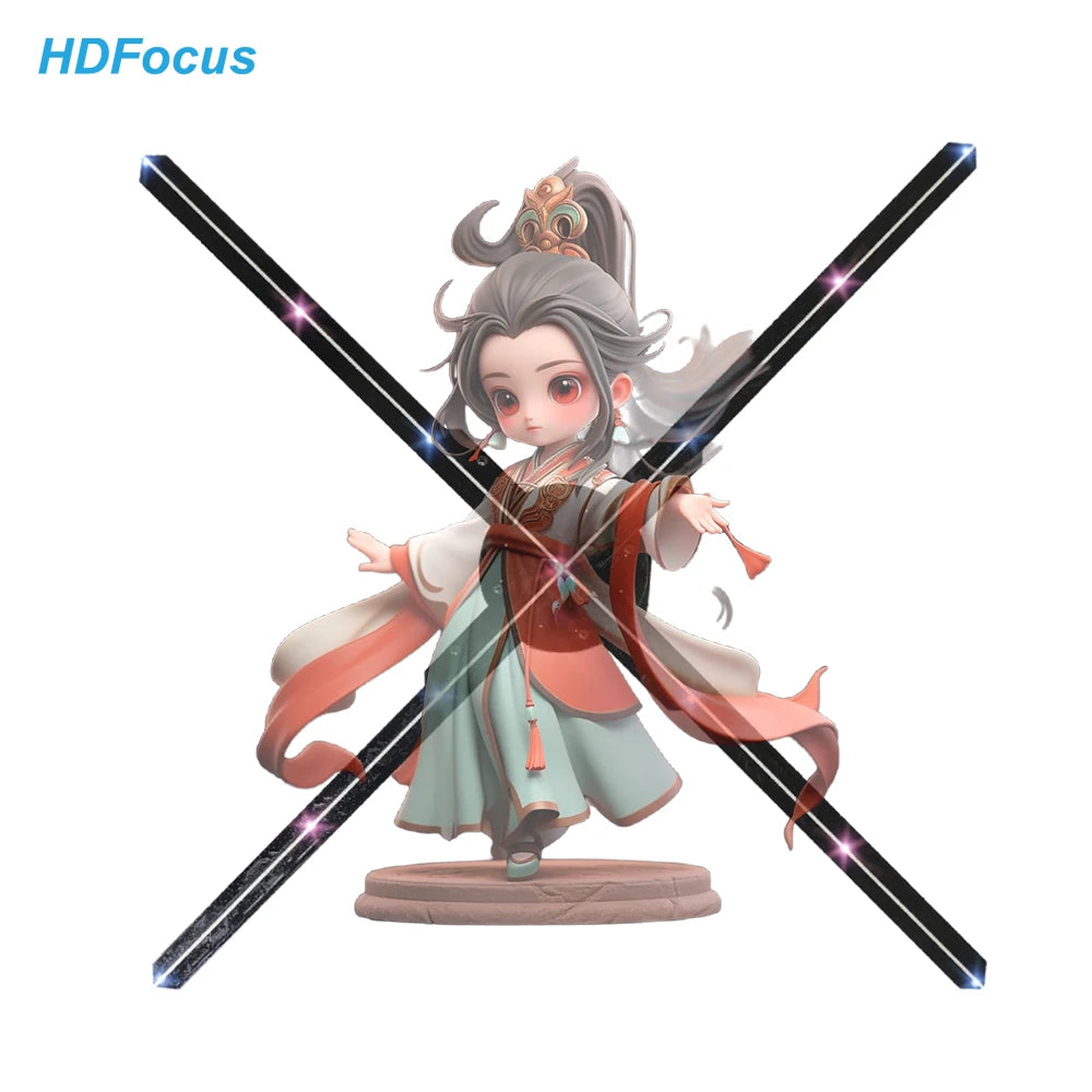Factory Made 65cm 3D Hologram Fan with HD 4 Blades and Wifi Mobile App Control for Enhanced Advertising Displays