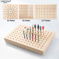 New Design 61/81/117 Holes Nail Drill Bits Display Holder Wooden Nail Drill Bit Organizer Container Board