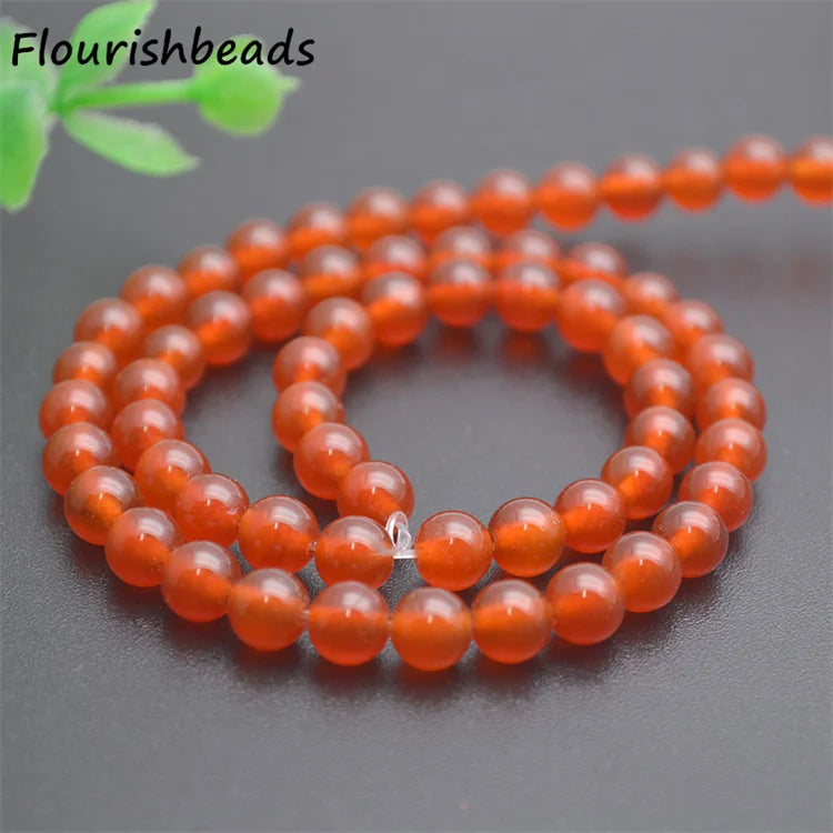 Good Quality 4mm 6mm 8mm 10mm 12mm 14mm 16mm Natural Stone Energy Pure Red Agate Loose Beads for DIY Necklace Making