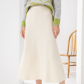 Custom Wholesale Long Jacquard Hollow Skirt Knitted Viscose