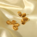 Fashion Stainless Steel Earring Statement 18k Gold Large Chunky Flower Stud Earings for Women Wedding Jewelry Gifts Pendientes