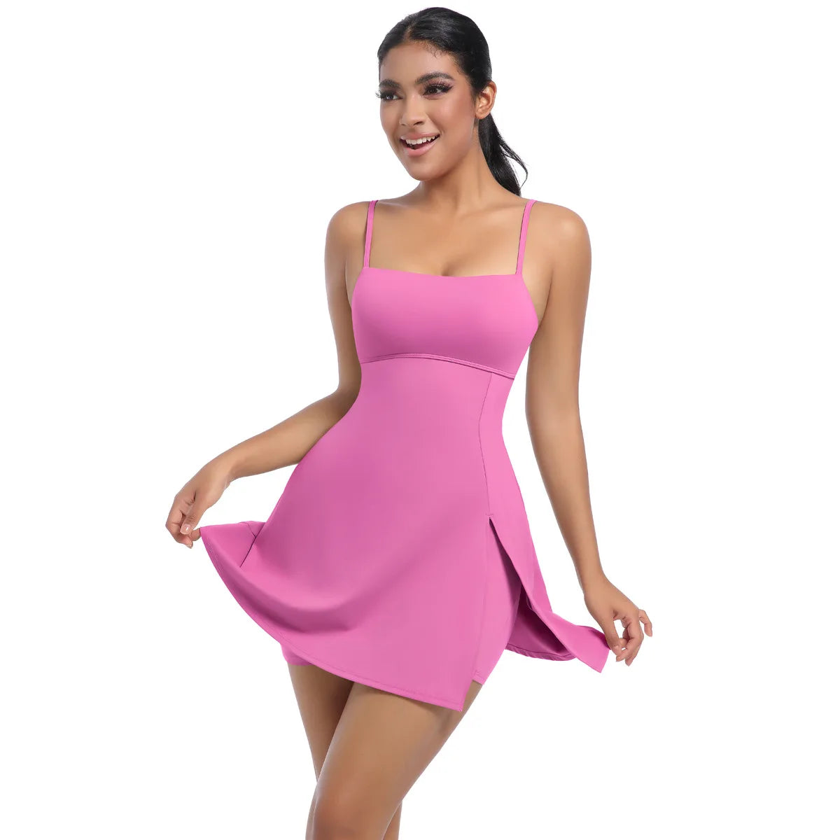 Women's Sports Tank Dress with Built-In Chest Pad Wholesale Breathable Sports Skirts & Sportswear for Golf Tennis Jumpsuits