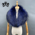 Janefur Wholesale Price Luxury Fur Shawl Factory Quick Shipping Women Natural Raccoon/Fox Fuzzy Lady Scarf Fluffy Fur Collar