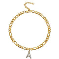 MICC Wholesale Custom Stainless Steel Women's Jewelry 18K Gold Plated 26 Letter Charm Pendant CZ Zircon Initial Letter Bracelet