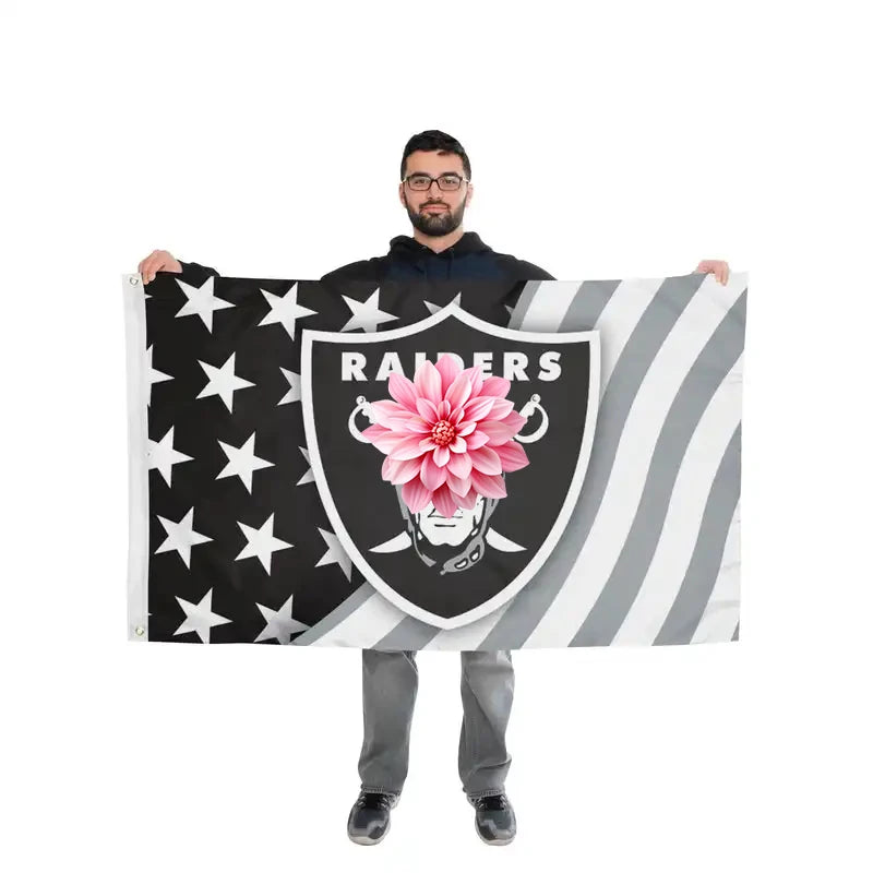 Hot Sell  Promotional Product Las Vegas Raiders Flags 3x5 ft 100% Polyester Super Bowl Custom Las Vegas Raiders Flags