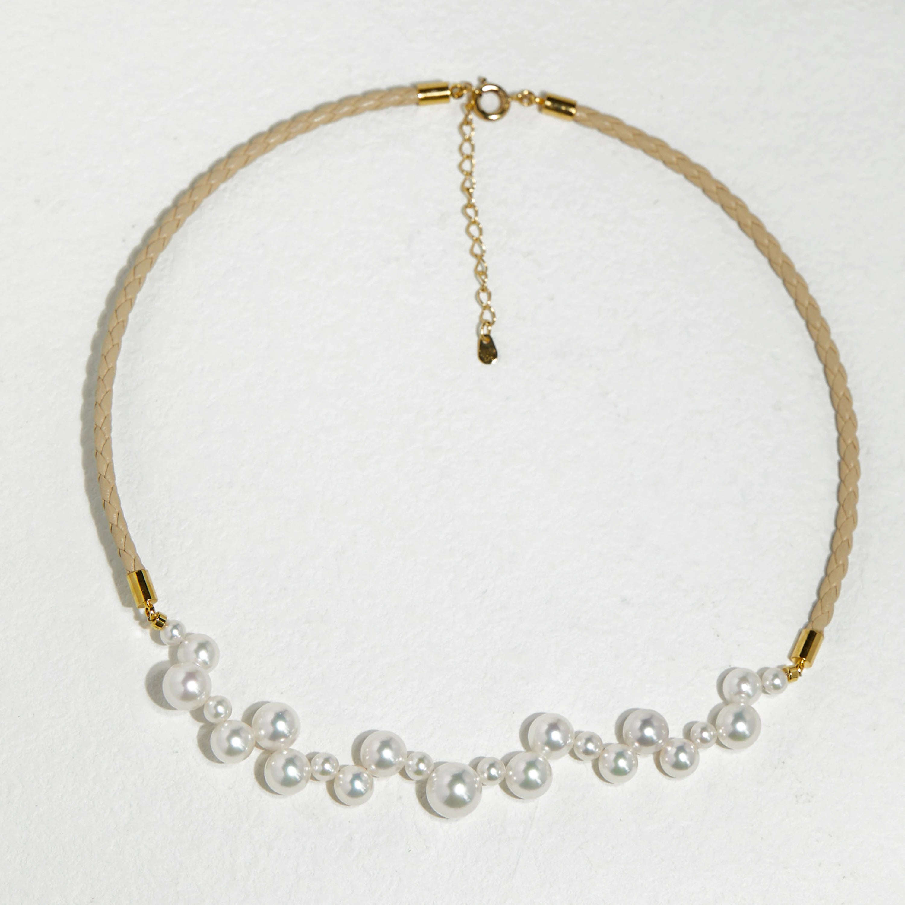 Luxury Masterpiece 18K Gold Plated 925 Sterling Silver Seawater Akoya Pearl Necklace Garland Jewelry Custom