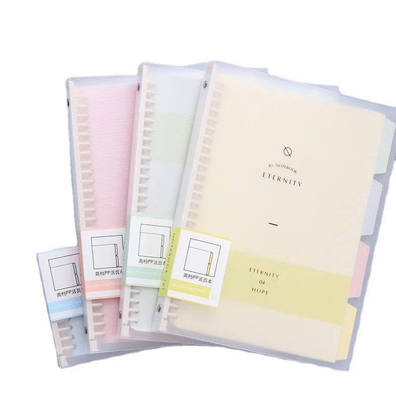 Wholesale PVC Plastic Waterproof Transparent Notebook Cover Files Folder 6 Ring Clear Loose Leaf Binder Notebook