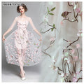 China Wholesale Multicolor 3D Flower Mesh Embroidered Lace Fabric Material New Arrival Dress Clothing Textile