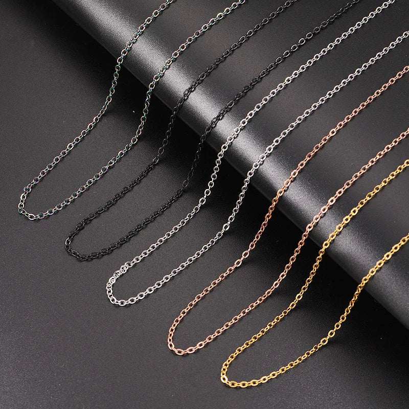 Custom Size Long Cable Chains Necklace Stainless Steel Necklace Chain With Lobster Clasp Necklace for Women Stainless Steel