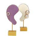 Ins Style Multiple Colors Cute Ear Shape Metal Microfiber Earrings Display Stand for Jewelry Shop