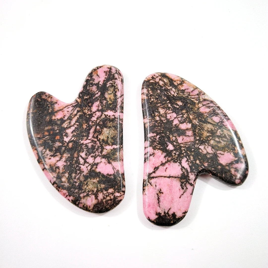 Huiying Facial Gua Sha Board New Shape Heart Customized Shape Rhodonite jasper Massage