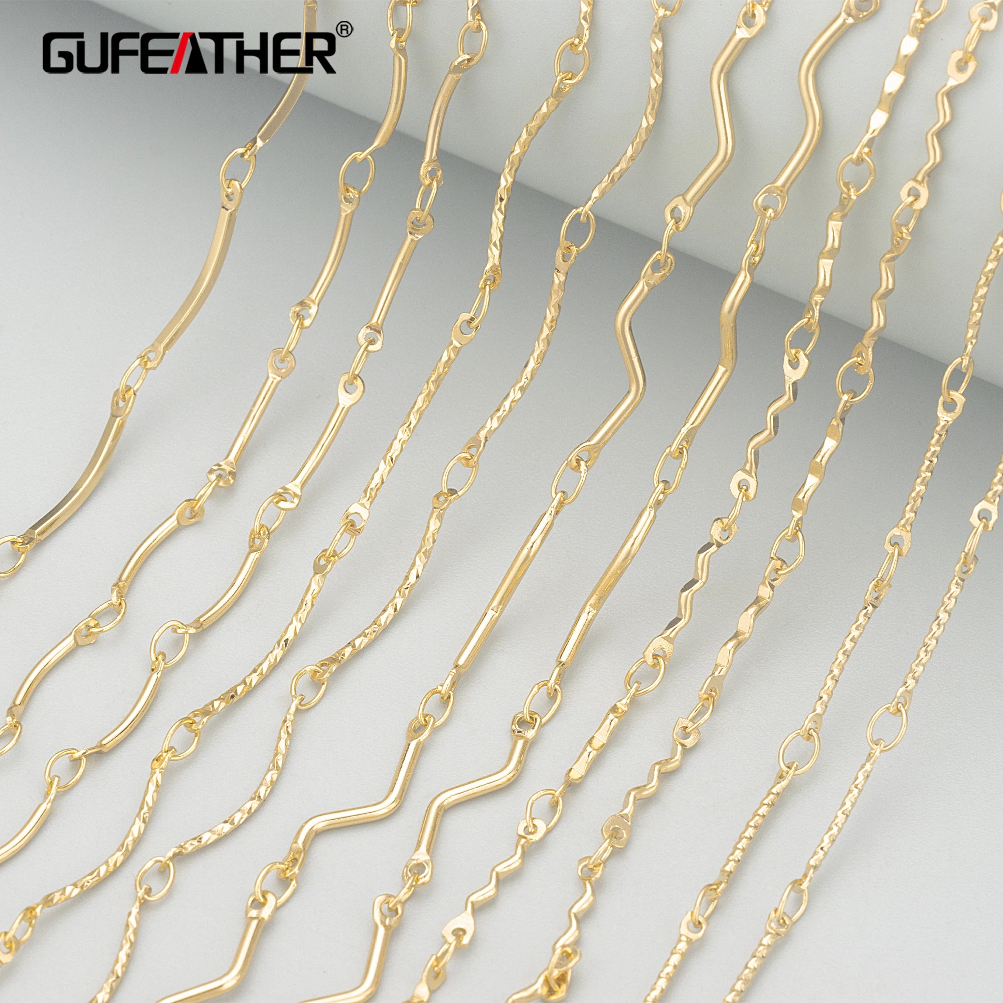 C340  1m/lotchain18k Gold Platedcopperpass REACHnickel Freehand Madejewelry Makingdiy Bracelet Necklace Accessories
