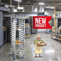 Stainless Steel SS201 Polished Finish Heavy-Duty 380x550x1700mm GN Pan Racking Trolley with 4 Casters Bakery Tray Rack