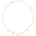 Gemnel Beautiful Woman 925 Silver Costume Jewelry 14k Gold Classic Star Choker Necklace
