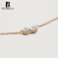 Wholesale 925 Sterling Silver Custom Chain Necklace Trendy Fine Jewelry Unique Chic Pendant Zircon Duo Necklaces for Women