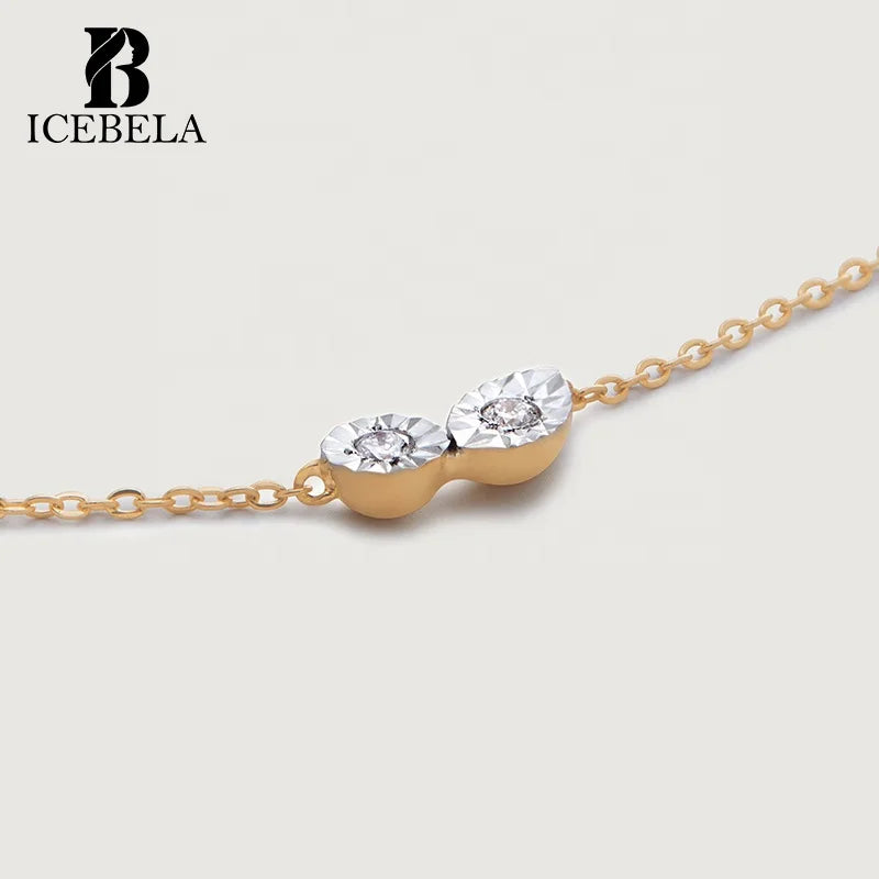 Wholesale 925 Sterling Silver Custom Chain Necklace Trendy Fine Jewelry Unique Chic Pendant Zircon Duo Necklaces for Women