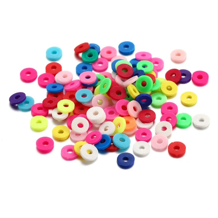 Wholesale  6mm DIY Soft Ceramic Bead Flakes Boxed Color Disc Combination Polymer Clay Beads Handmade Clay Bead