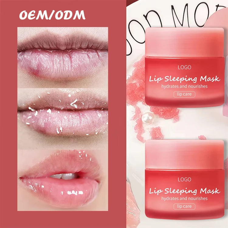 Wholesale OEM/ODM Dry Strawberry Honey Lip Mask- Natural Vegan Moisturizing Lip Care Balm Beauty Products