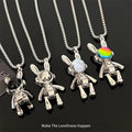 Movable Mechanical Rabbit Necklace Hip Hop Trend Accessories Couple Sweater Hoodie Chain